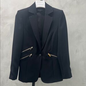 Generation Love Black Blazer with Gold Zippers